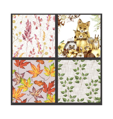 Motivserviette 33x33cm Herbst 2 sortiert