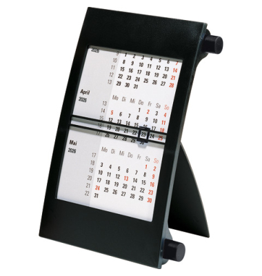 3-Monats-Kalender Tisch 2026 schwarz