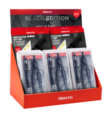 Zirkel Set und Geodreiecke Black Edition