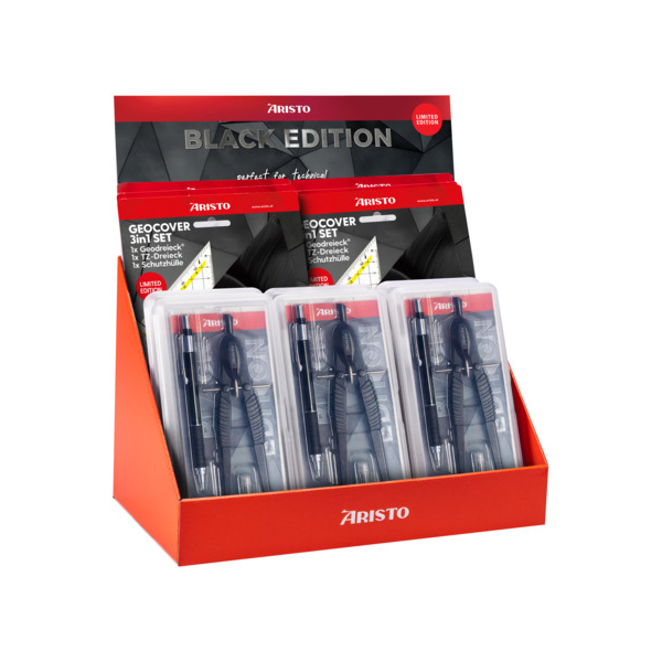 Aristo Zirkel Set und Geodreiecke Black Edition 9003182598359 Aristo