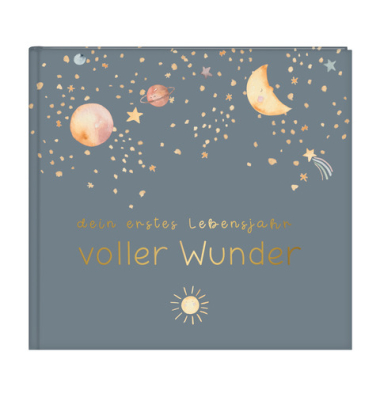 Babytagebuch voll.Wunder Weltraum blau