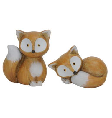 Dekofigur Fuchs Terracotta braun sort.