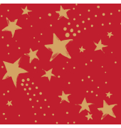 Weihnachtsservietten 210865, rot/gold / Weihnachten, 3-lagig, 33x33cm