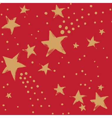 Weihnachtsservietten 210865, rot/gold / Weihnachten, 3-lagig, 33x33cm
