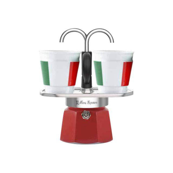 8006363030526 - 0 Mini Express - Espressokocher-Set - rot + 2 Becher in Italia-Design
