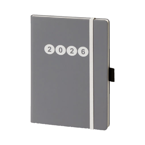 4000867752360 - Buchkalender 02-0356 grau 1 Woche   2 Seiten 14x21cm (A5) 2026 4000867752360 BSB