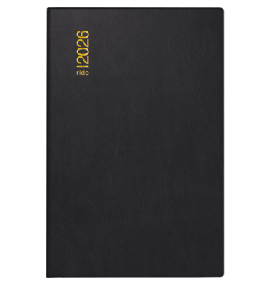 Taschenkalender 70-16 212 906, schwarz, 2 Tage / 1 Seite, 7,5x11,2cm (A7), 2026