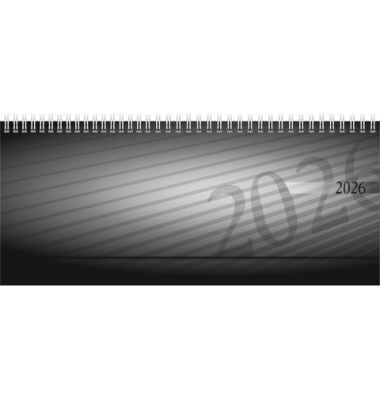 Tischkalender 2026 quer schwarz