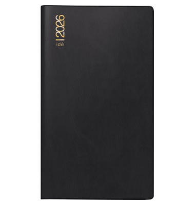 Taschenkalender 70-40 302 906, schwarz, 1 Monat / 2 Seiten, 8,7x15,3cm, 2026