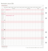 Einlage Kalender 50516, Kalendarium, 1 Monat / 1 Seite,  (Midi), 2027