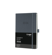 Buchkalender A5 2026 dunkelgrau