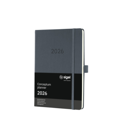 Buchkalender A5 2026 dunkelgrau