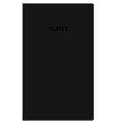 Taschenkalender 660082, schwarz, 1 Woche / 2 Seiten, 9,5x16cm (BxH), 2026
