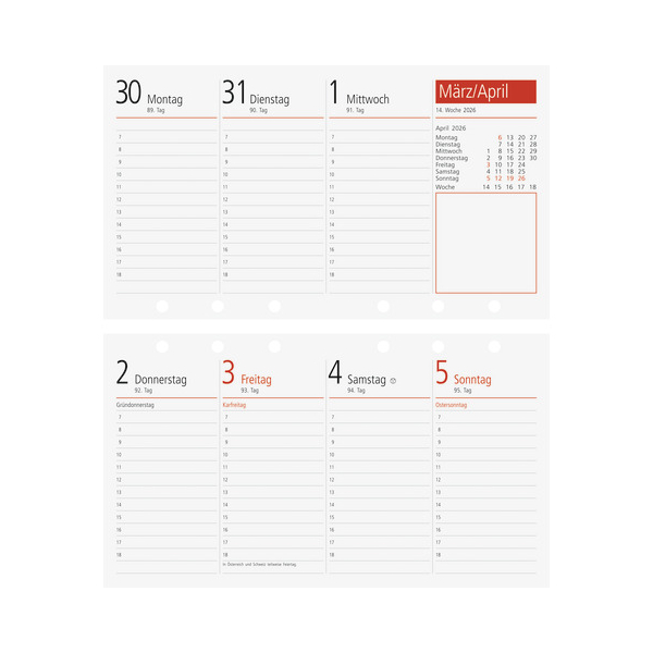 4003273789012 - Ersatzkalendarium TM 17 für Ringbuchplaner 87x153cm 1 Woche 2 S