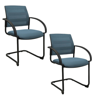 2 Topstar Besucherstühle AIRWORK MEETING 20.1 BB400BMT6CX6 petrol Stoff