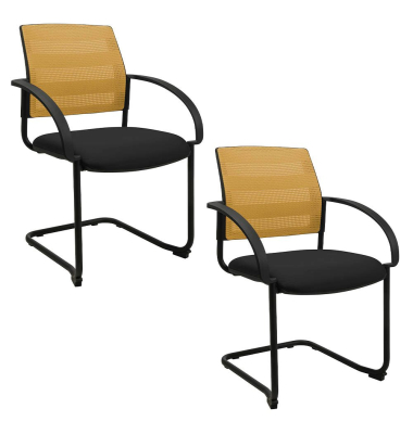 2 Topstar Besucherstühle AIRWORK MEETING 20 BB400BMT0CX9 ocker, schwarz Stoff