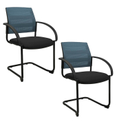 2 Topstar Besucherstühle AIRWORK MEETING 20 BB400BMT0CX6 petrol, schwarz Stoff