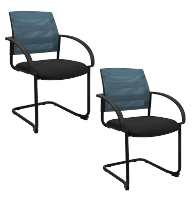 2 Topstar Besucherstühle AIRWORK MEETING 20 BB400BMT0CX6 petrol, schwarz Stoff