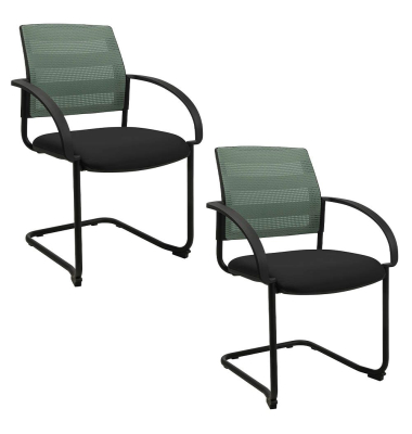 2 Topstar Besucherstühle AIRWORK MEETING 20 BB400BMT0CX5 mint, schwarz Stoff