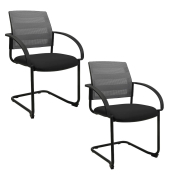 2 Topstar Besucherstühle AIRWORK MEETING 20 BB400BMT0CX3 grau, schwarz Stoff