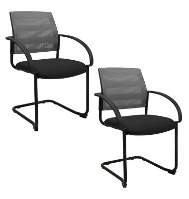 2 Topstar Besucherstühle AIRWORK MEETING 20 BB400BMT0CX3 grau, schwarz Stoff