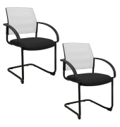 2 Topstar Besucherstühle AIRWORK MEETING 20 BB400BMT0CX2 schwarz, weiß Stoff