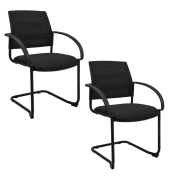 2 Topstar Besucherstühle AIRWORK MEETING 20 BB400BMT0CX0 schwarz Stoff