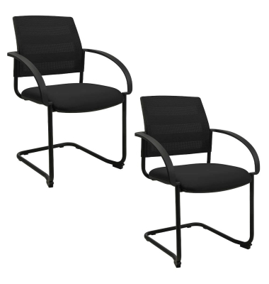 2 Topstar Besucherstühle AIRWORK MEETING 20 BB400BMT0CX0 schwarz Stoff