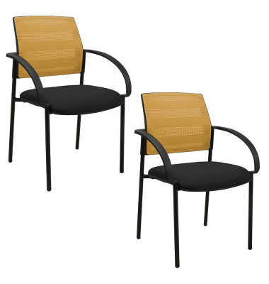 2 Topstar Besucherstühle AIRWORK MEETING 10 BB200BMT0CX9 ocker, schwarz Stoff