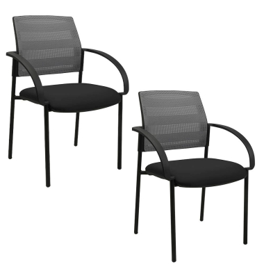 2 Topstar Besucherstühle AIRWORK MEETING 10 BB200BMT0CX3 grau, schwarz Stoff