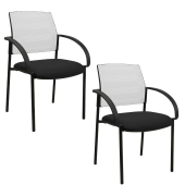 2 Topstar Besucherstühle AIRWORK MEETING 10 BB200BMT0CX2 schwarz, weiß Stoff
