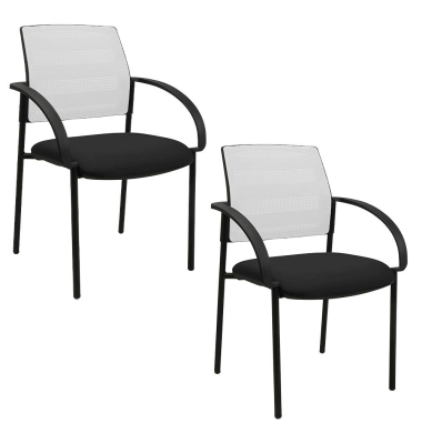2 Topstar Besucherstühle AIRWORK MEETING 10 BB200BMT0CX2 schwarz, weiß Stoff