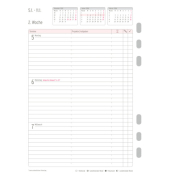 Kalendereinlage 50576, Wochenplan, 1 Woche / 2 Seiten,  (A5), 2026