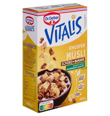 VITALIS KNUSPER SCHOKO+BANANE Müsli 450,0 g