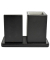 Schreibtisch-Organizer mit Qi-Ladefunktion schwarz Lederimitat 21,0 x 10,5 x 14,3 cm
