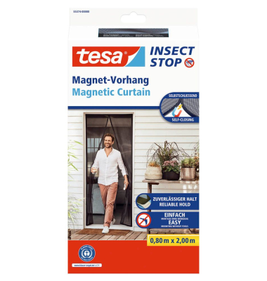 Fliegengitter Insect Stop Magnetvorhang anthrazit 0,8 x 2,0 m
