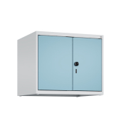 Aufsatzschrank Evolo PLUS 049092-20S10009, abschlie&szlig;bar, 1 Ordnerh&ouml;he, lichtgrau/architekturblau, 60x50x50cm (BxHxT)