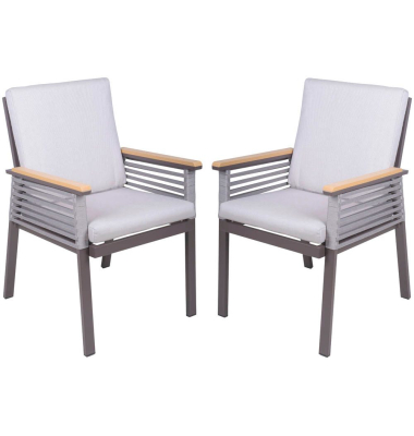 Gartenstühle DENIA beige, Metall