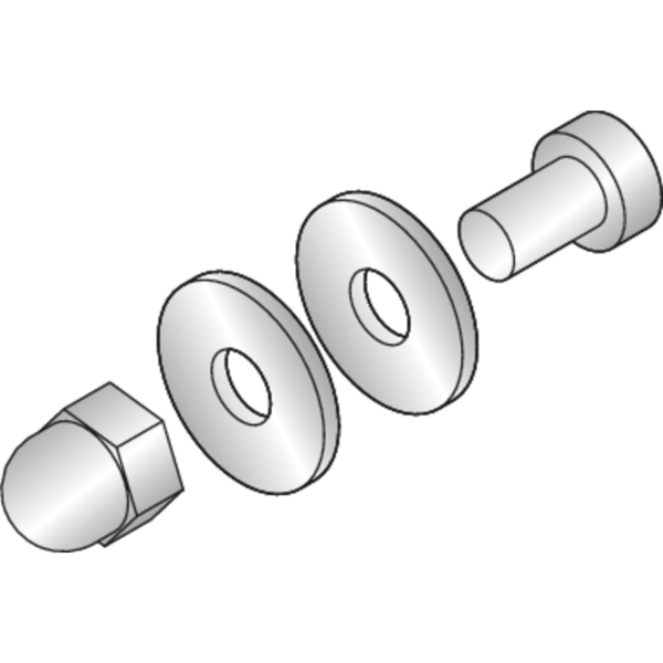 C+P Schrankverbindungs-Set für Evolo Plus Spinde Metall silber