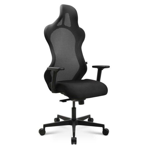 4014296766829 - Bürostuhl Sitness RS Sport Uni mit Armlehnen 3D-Synchronmechanik Muldensitz Kopfstütze schwarz schwarz 4014296766829 - Bürostuhl Sitness RS Sport Uni mit Armlehnen 3D-Synchronmechanik Muldensitz Kopfstütze schwarz schwarz