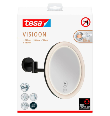 Kosmetikspiegel beleuchtet VISIOON LED schwarz
