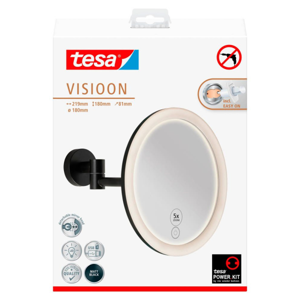 4063565251245 - Visioon LED-Kosmetikspiegel - kabelloser Schminkspiegel mit dimmbarer Beleuchtung - Touch Control integrierter Akku 5-fache Vergrößerung Gelenkarm 4063565251245 - Visioon LED-Kosmetikspiegel - kabelloser Schminkspiegel mit dimmbarer Beleuchtung - Touch Control integrierter Akku 5-fache Vergrößerung Gelenkarm