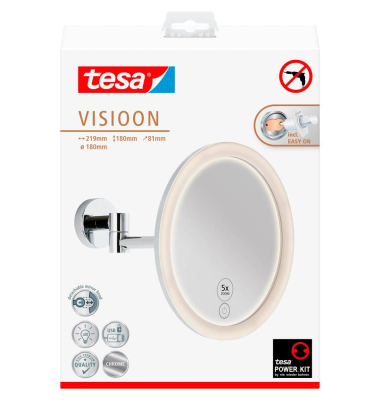 Kosmetikspiegel beleuchtet VISIOON LED silber