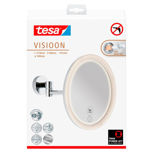 4063565251252 - Visioon LED-Kosmetikspiegel - kabelloser Schminkspiegel mit dimmbarer Beleuchtung - Touch Control integrierter Akku 5-fache Vergrößerung Gelenkarm 4063565251252 - Visioon LED-Kosmetikspiegel - kabelloser Schminkspiegel mit dimmbarer Beleuchtung - Touch Control integrierter Akku 5-fache Vergrößerung Gelenkarm