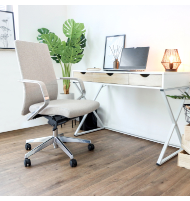B&uuml;rodrehstuhl BESSONA, beige/meliert / silber, mit Armlehnen, bis 120kg, ohne Kopfst&uuml;tze