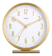 Wecker Skye weiß gold Kunststoff 12,0 cm, Ø 11,2 cm