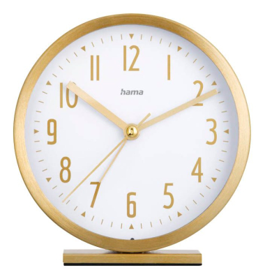 Wecker Skye weiß gold Kunststoff 12,0 cm, Ø 11,2 cm