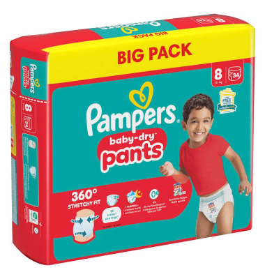 Windeln baby-dry™ BIG PACK  Größe Gr.8 (17+ kg) für Kids und Teens 