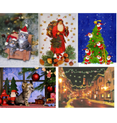Adventskalender 21-0010 Karte 5 Motive sortiert