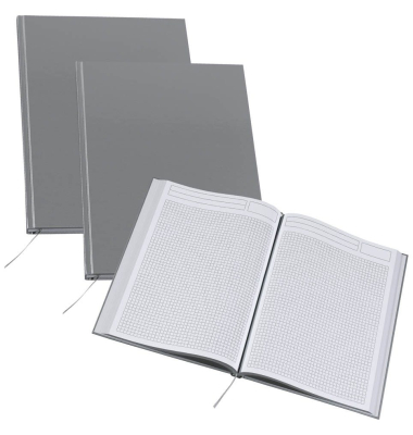 Notizbuch 5313S, silber, A4, kariert, 70g